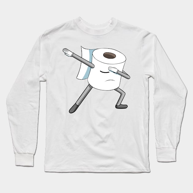 Dabbing Toilet Paper Roll Long Sleeve T-Shirt by TeriyakiPigeon